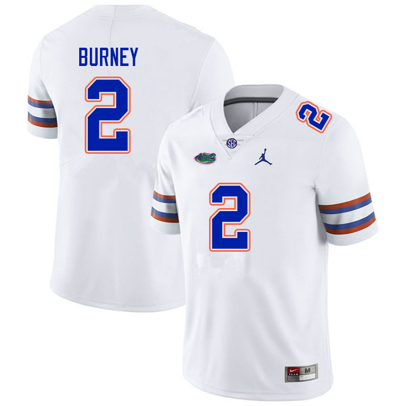 Men #2 Amari Burney Florida Gators College Football Jerseys Sale-White - Click Image to Close